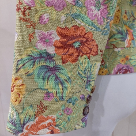 Coldwater Fall Floral Blazer Women's Sz M Floral Tweed Jacket - Picture 8 of 10